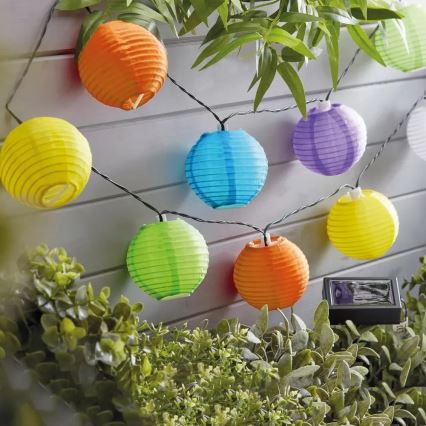 Светодиодная гирлянда на солнечной батарее 10xLED/1,2V 3,7 м 300mAh IP44 цветной