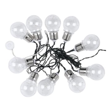 Светодиодная гирлянда на солнечной батарее 10xLED/1W/1,2V 1xAA 2 м IP44 3000K 300 mAh