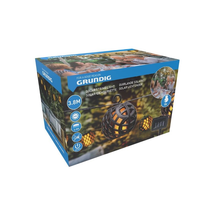 Светодиодная гирлянда на солнечной батарее 3,8 м 8xLED/1,2V