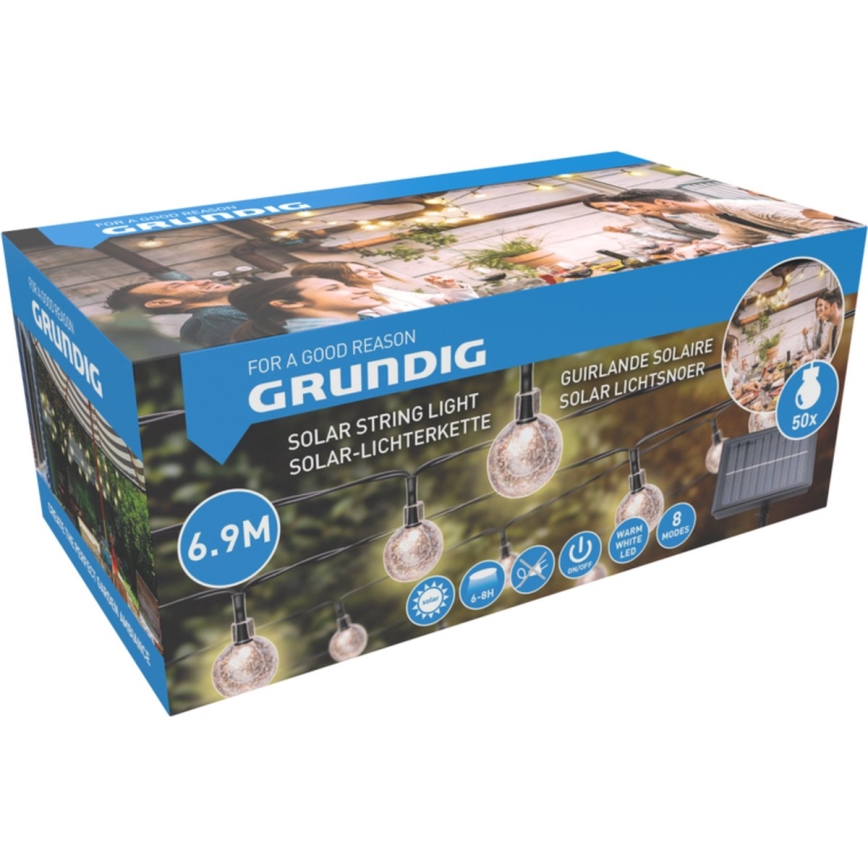 Светодиодная гирлянда на солнечной батарее 6,9 м 50xLED/1,2V
