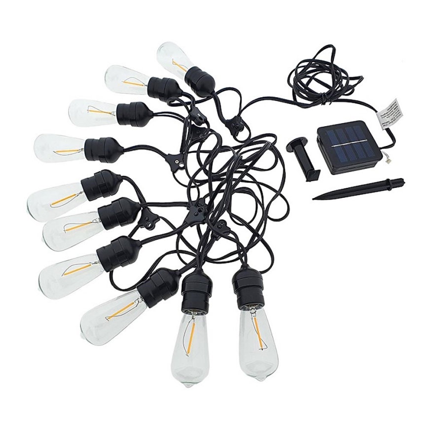 Светодиодная гирлянда на солнечной батарее 10xLED/1,2V 600 mAh 5,94 м IP44 теплый белый