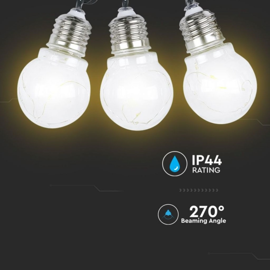 Светодиодная гирлянда на солнечной батарее 10xLED/1W/1,2V 2 м IP44 3000K