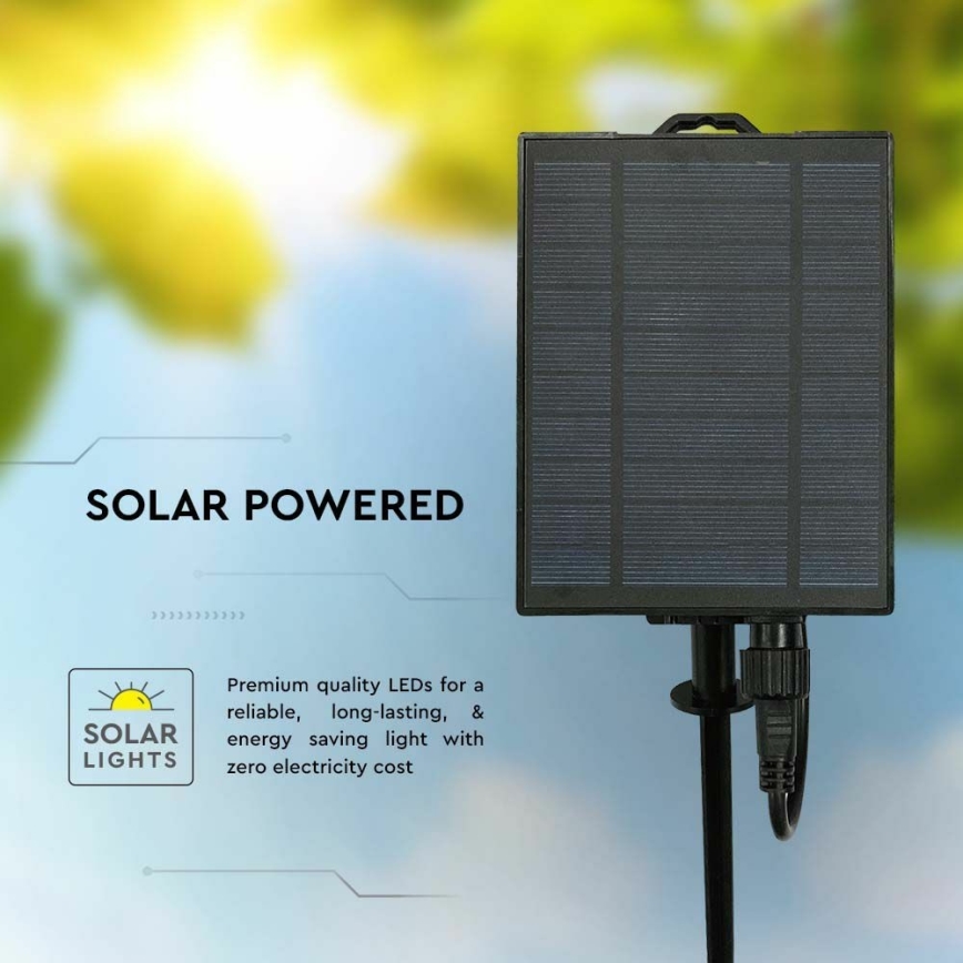 Светодиодная гирлянда на солнечной батарее 15xLED/0,2W/3,7V 15,6 м 3000K IP44 2400 mAh