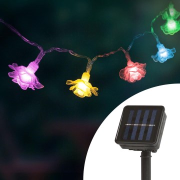 Светодиодная гирлянда с датчиком на солнечной батарее 20xLED 2,3 м IP44 разноцветная