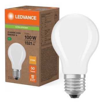 Светодиодная лампа CLASSIC FILAMENT A60 E27/7,2W/230V 2700K - Ledvance