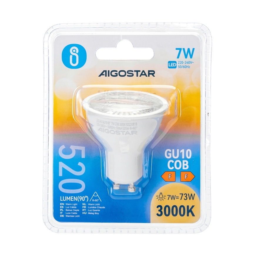 Светодиодная лампа COB GU10/7W/230V 3000K - Aigostar