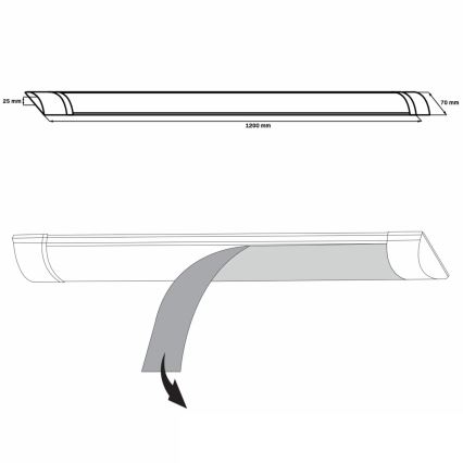 Светодиодная лампа для подсветки кухонной столешницы LED/36W/230V 4000K 120 см белый