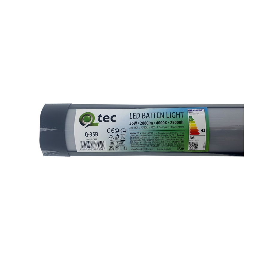 Светодиодная лампа для подсветки кухонной столешницы QTEC LED/36W/230V 120 см черный