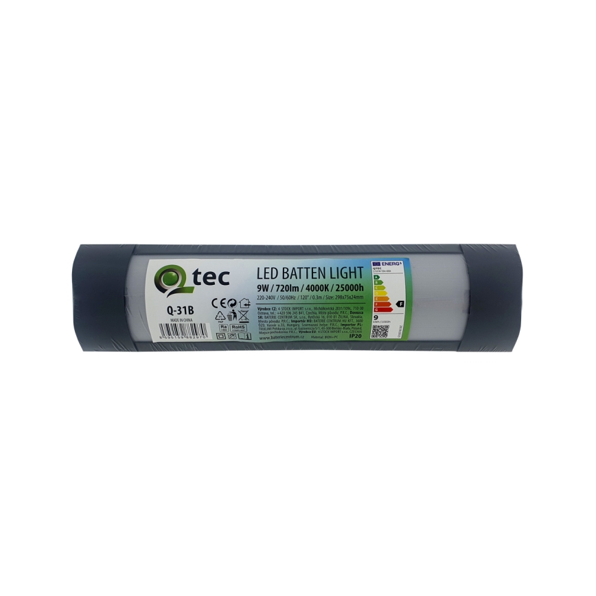 Светодиодная лампа для подсветки кухонной столешницы QTEC LED/9W/230V 30 см черный