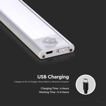 Светодиодная лампа для подсветки кухонной столешницы с датчиком LED/1,5W/5V 1500 mAh 3000K