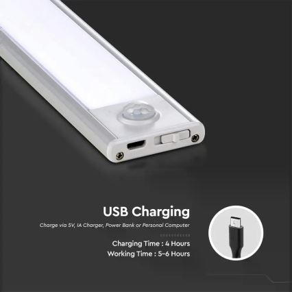 Светодиодная лампа для подсветки кухонной столешницы с датчиком LED/1,5W/5V 1500 mAh 4000K