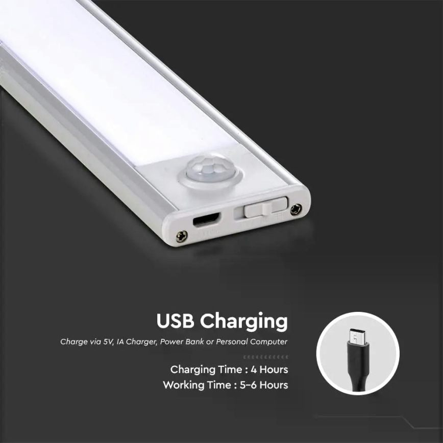 Светодиодная лампа для подсветки кухонной столешницы с датчиком LED/1,5W/5V 1500 mAh 4000K