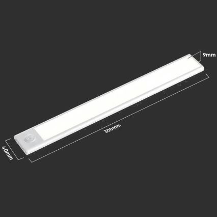 Светодиодная лампа для подсветки кухонной столешницы с датчиком LED/1,5W/5V 1500 mAh 4000K