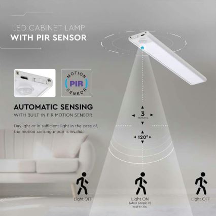 Светодиодная лампа для подсветки кухонной столешницы с датчиком LED/1,5W/5V 3000K 1500 mAh