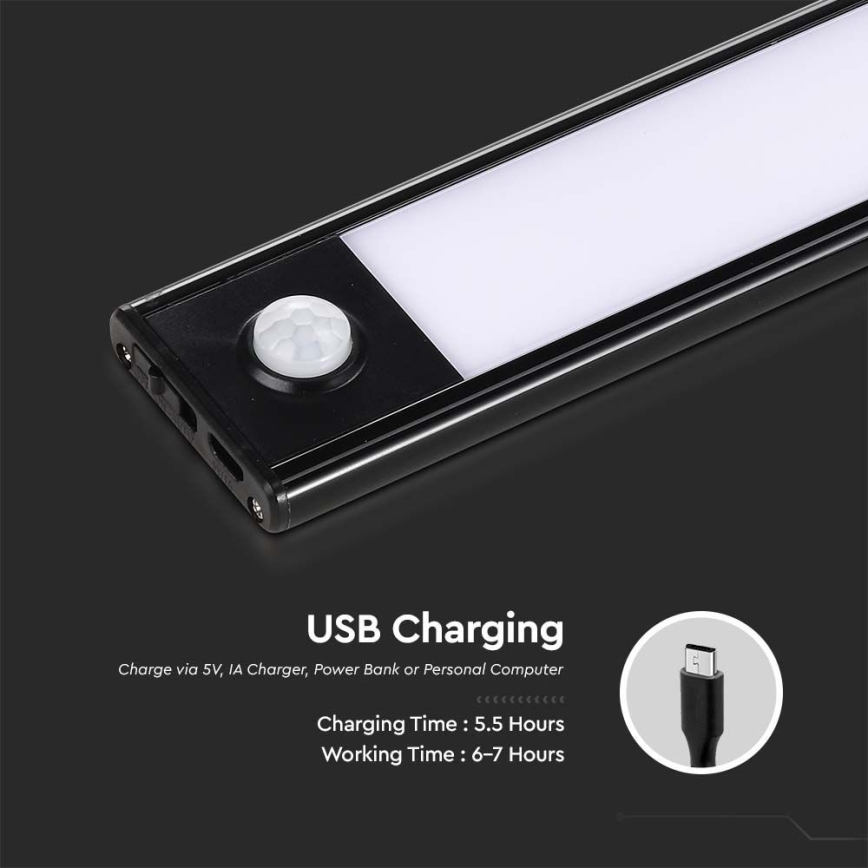 Светодиодная лампа для подсветки кухонной столешницы с датчиком LED/2W/5V 2200 mAh 3000K