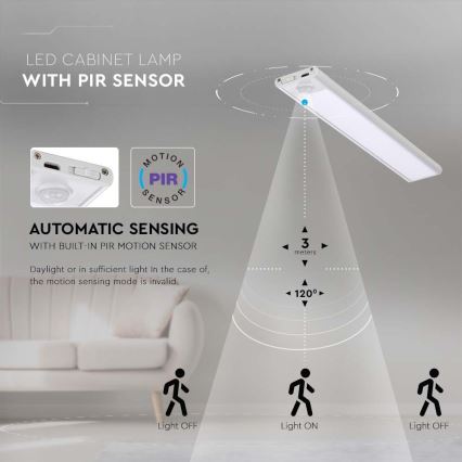 Светодиодная лампа для подсветки кухонной столешницы с датчиком LED/2W/5V 3000K