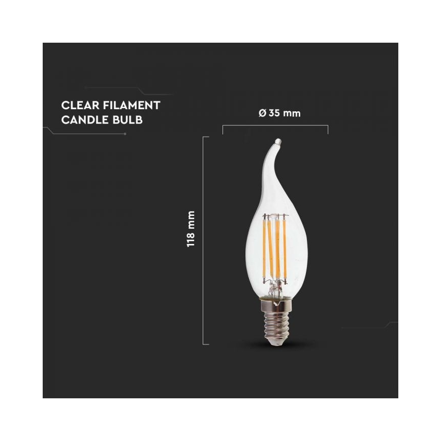 Светодиодная лампа FILAMENT E14/4Вт/230В 4000К