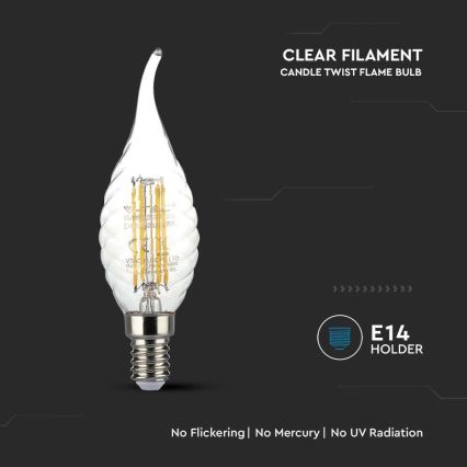 Светодиодная лампа FILAMENT E14/4W/230V 3000K
