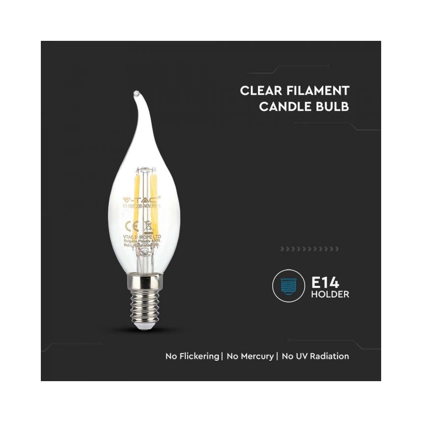 Светодиодная лампа FILAMENT E14/4W/230V 3000K