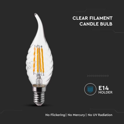Светодиодная лампа FILAMENT E14/4W/230V 4000K