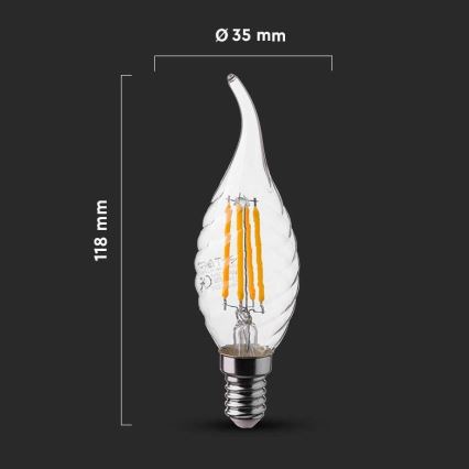 Светодиодная лампа FILAMENT E14/4W/230V 4000K