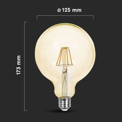 Светодиодная лампа FILAMENT G125 E27/12W/230V 2200K