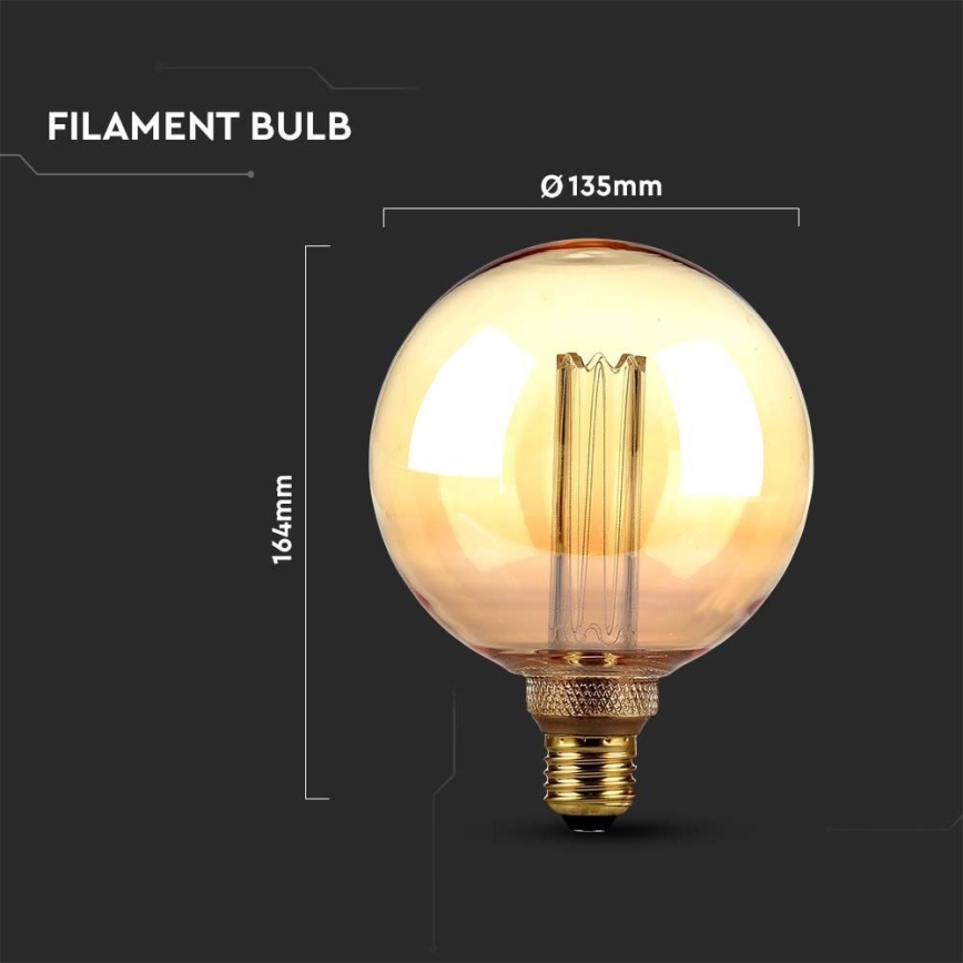 Светодиодная лампа FILAMENT G125 E27/4W/230V 1800K Art Edition