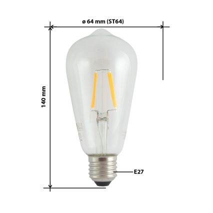 Светодиодная лампа FILAMENT VINTAGE ST64 E27/4W/230V 2700K