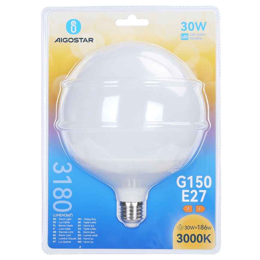 Светодиодная лампа G150 E27/30 Вт/230 В 3000 К - Aigostar