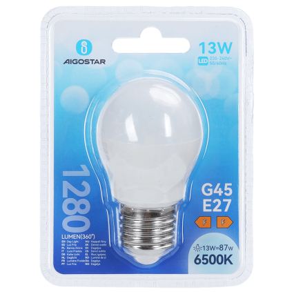 Светодиодная лампа G45 E27/13W/230V 6500K - Aigostar