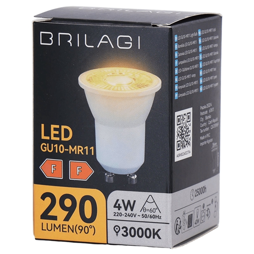 Светодиодная лампа MR11 GU10/4W/230V 3000K 60° - BRILAGI
