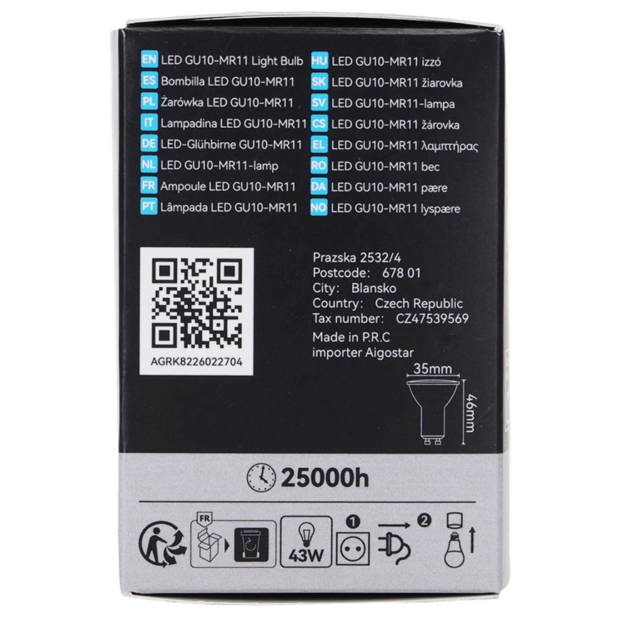 Светодиодная лампа MR11 GU10/4W/230V 3000K 60° - BRILAGI