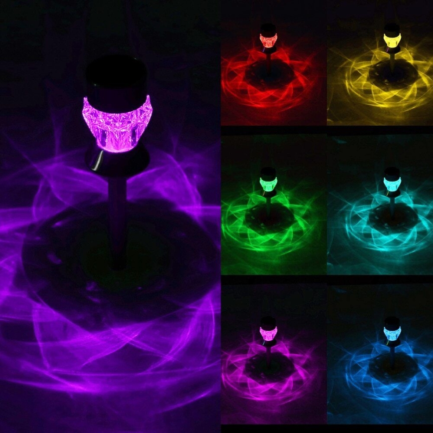 Светодиодная лампа на солнечной батарее CRYSTAL 2xLED-RGB/0,02W/1xAAA матовый хром