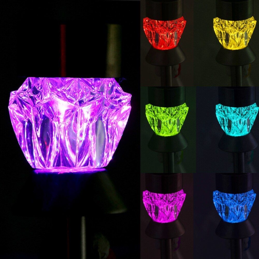 Светодиодная лампа на солнечной батарее CRYSTAL 2xLED-RGB/0,02W/1xAAA матовый хром