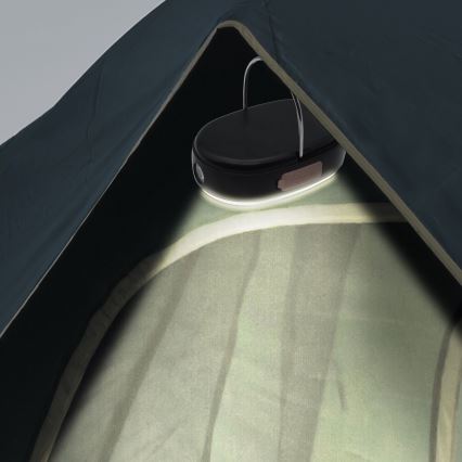 Светодиодная аккумуляторная лампа на солнечной батарее с регулированием яркости и функцией повербанка K4 LED/1W/5V 3000-6500K IPX4 4000 mAh черный