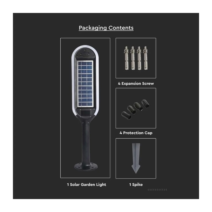 Светодиодная лампа на солнечной батарее с датчиком BOLLARD LED/5W/5,5V 70 см 3000K IP65