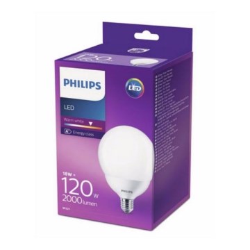 Светодиодная лампа Philips G120 E27/18W/230V 2700K