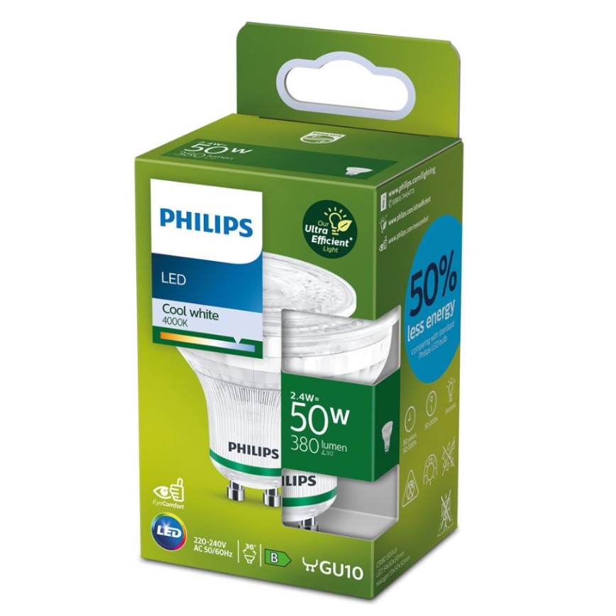 Светодиодная лампа Philips GU10/2,4W/230V 4000K