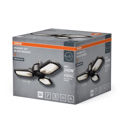 Светодиодная лампа с датчиком HIGHBAY E27/40W/230V 4000K - Osram