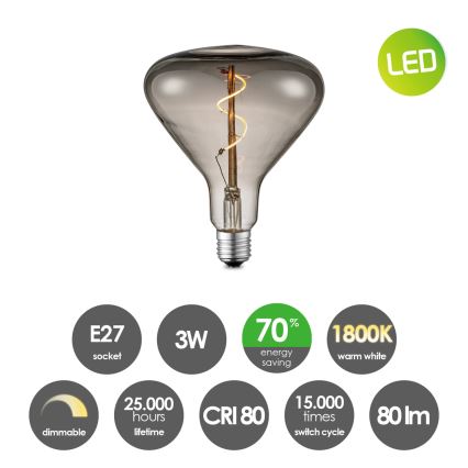 Светодиодная лампа с регулированием яркости VINTAGE EDISON E27/3W/230V 1800K