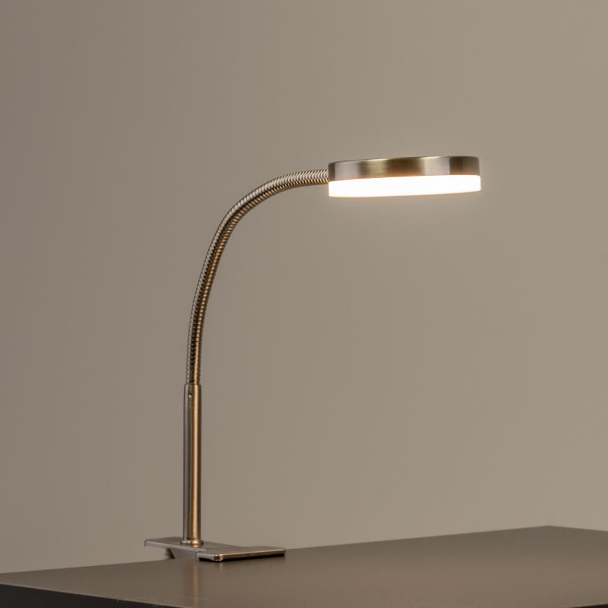 Светодиодная лампа с зажимом, 3,2 Вт/230 В, матовый хром