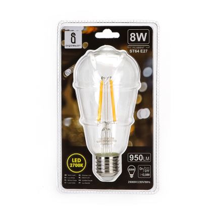Светодиодная лампа ST64 E27/8W/230V 2700K - Aigostar