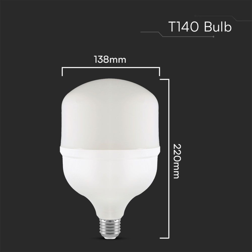 Светодиодная лампа T140, цоколь E27, 50 Вт, 230 В, 6500 К