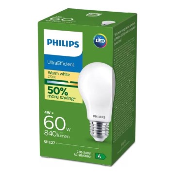 Светодиодная лампа ULTRAEFFICIENT Philips E27/4W/230V 2700K