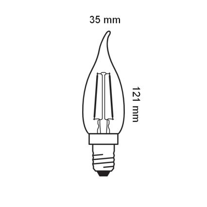 Светодиодная лампа в винтажном стиле с филаментом E14/1,5 Вт/230 В 2400 К - Osram