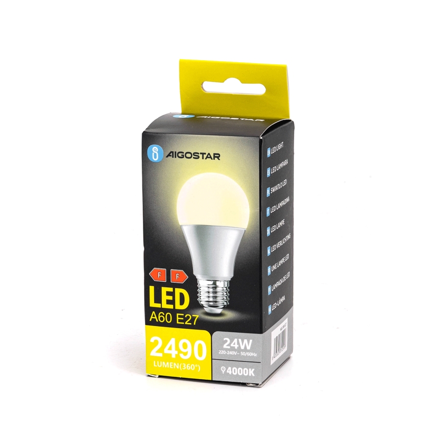 Светодиодная лампочка A60 E27/24W/230V 4000K - Aigostar