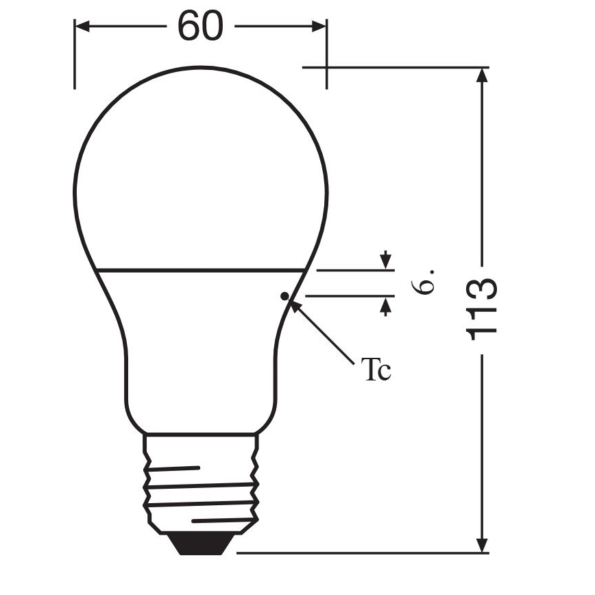 Светодиодная лампочка A60 E27/8,5W/230V 2700K - Osram