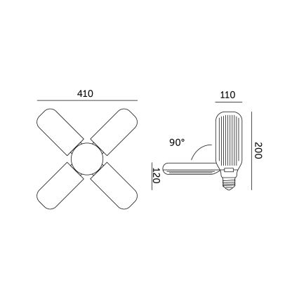 Светодиодная лампочка для выращивания растений PLANTY E27/40W/230V 1200K