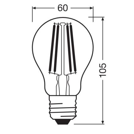 Светодиодная лампочка FILAMENT A100 E27/11W/230V 4000K - Osram