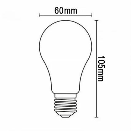 Светодиодная лампочка FILAMENT A60 E27/12W/230V 330° 4000K